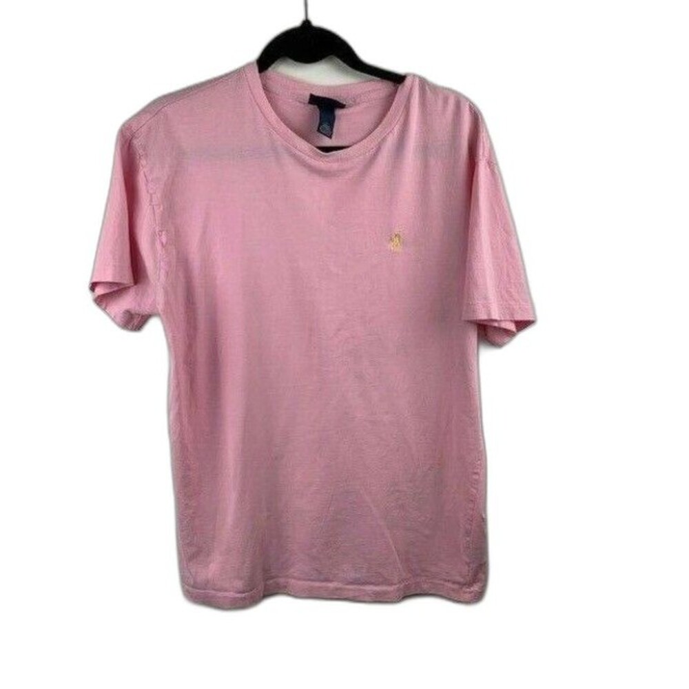 Polo By Ralph Lauran Mens Polo Shirt Pink Size Medium Short Sleeve